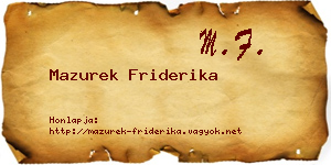 Mazurek Friderika névjegykártya